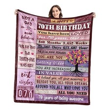 ,Gifts for 70 Year Old Woman,70th 60" x 50" 70th Birthday Gifts for Women