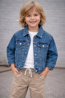 Vintage OshKosh B'gosh Kids Denim Jacket Blue Cotton Toddler Size