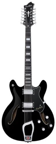 Hagstrom VIDLX12-BLK 12 String Viking Deluxe Model Electric Guitar in Black - Picture 2 of 3