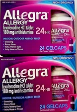 (2)Allegra 180mg 24hr Gelcaps 48 Total Exp 07/2027