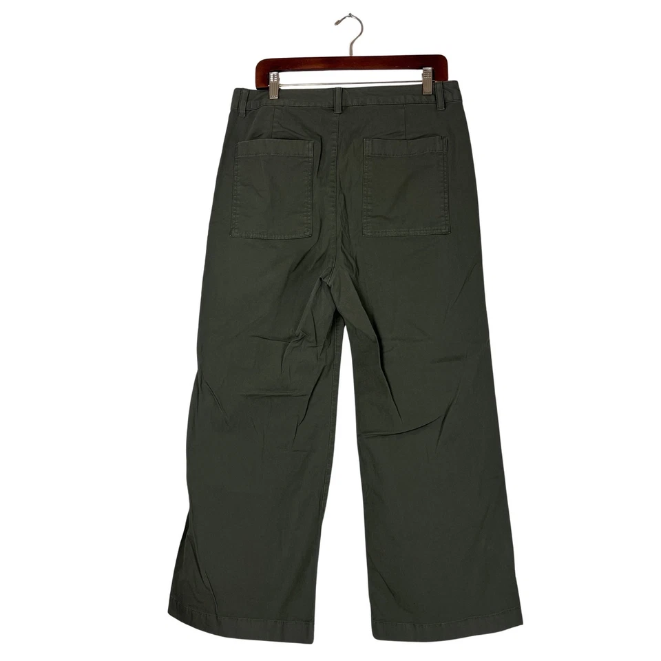 Pantalones chinos GAP tiro alto zancada para mujer talla 14 verde oliva pierna ancha Foto 4 de 4