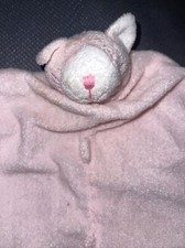 Angel Dear Light Pink White Kitty Cat Soft Lovey Baby Security Blanket 12". 9 
