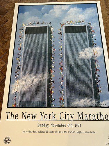 25th The New York City Marathon 1994 World Trade Center Twin Towers Poster 24x36 - Picture 4 of 12