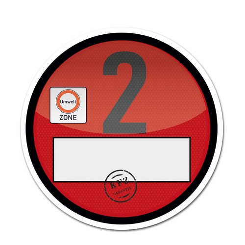 1x Haftfolie Euro 2 Spaßplakette Windschutzscheibe Feinstaubplakette Folie R171
