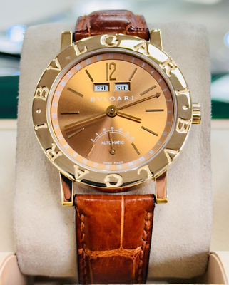 BULGARI BVLGARI 18K Rose Gold Annual Calendar Brown BB38GLAC