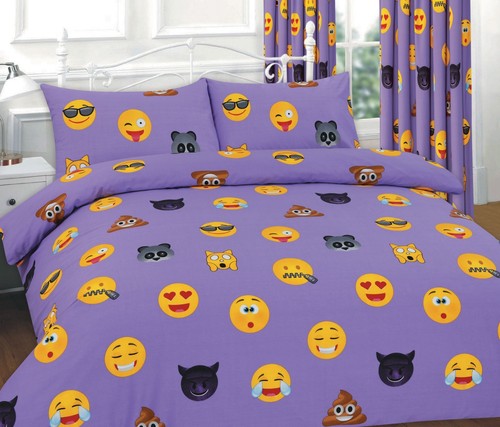 Duvet Covers Bedding Sets Icon Emoji Cover Set With Pillow Cases Single Double Super King Curtains Home Garden Bedding Sets Icon Emoji Duvet Cover Set, Super King Size Bedding And Curtain Sets
