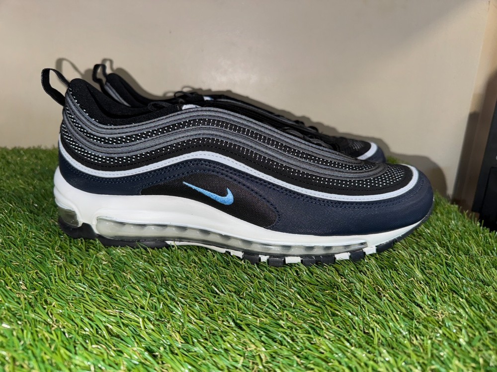 Nike Air Max 97 Black Obsidian Platinum Blue Men Size 9.5 DQ3955-001
