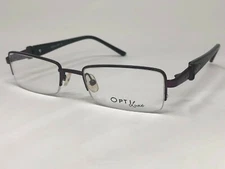 OPTILUXE MOD.2057 C1 Eyeglasses Frame Half Rimless 49-18-135 Purple/Black OH07
