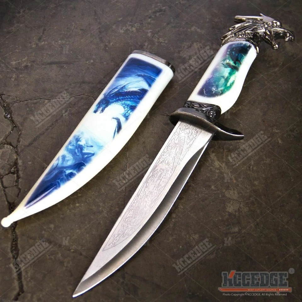 13" COLLECTOR'S HUNTSMAN COLLECTIBLE DAGGER Animal Head Pommel Fixed Blade - Image 2 of 4