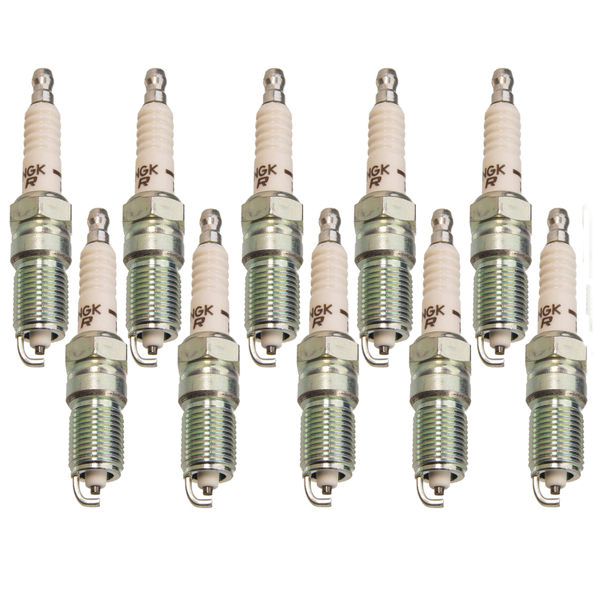 NGK Set of 10 V-Power Spark Plugs Nickel V-Cut Gap 0.054 For Ford 6.8l V10