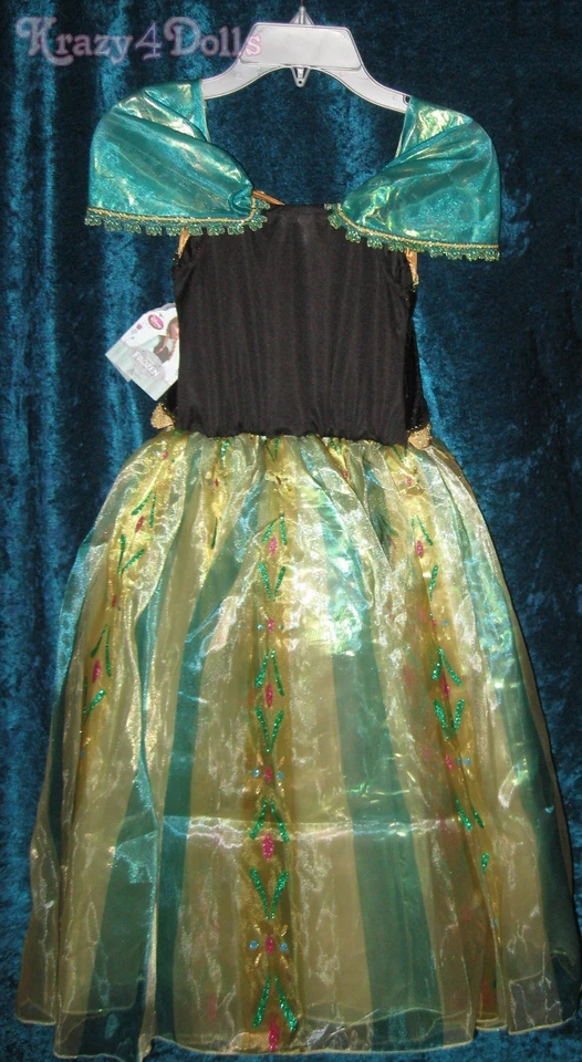 Disney Store Frozen Niñas Talla 7-8 Anna Deluxe Coronación Disfraz Vestido Foto 3 de 3