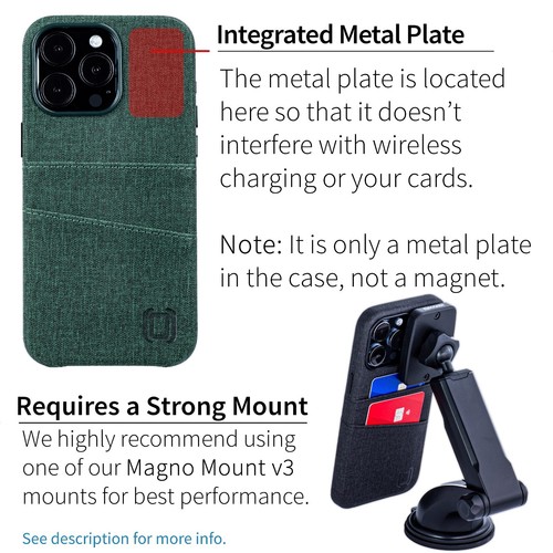 Dockem M2 Card Case: iPhone 15, Pro, Plus, Pro Max; Built-in Metal Plate, 2 Card - Picture 54 of 69