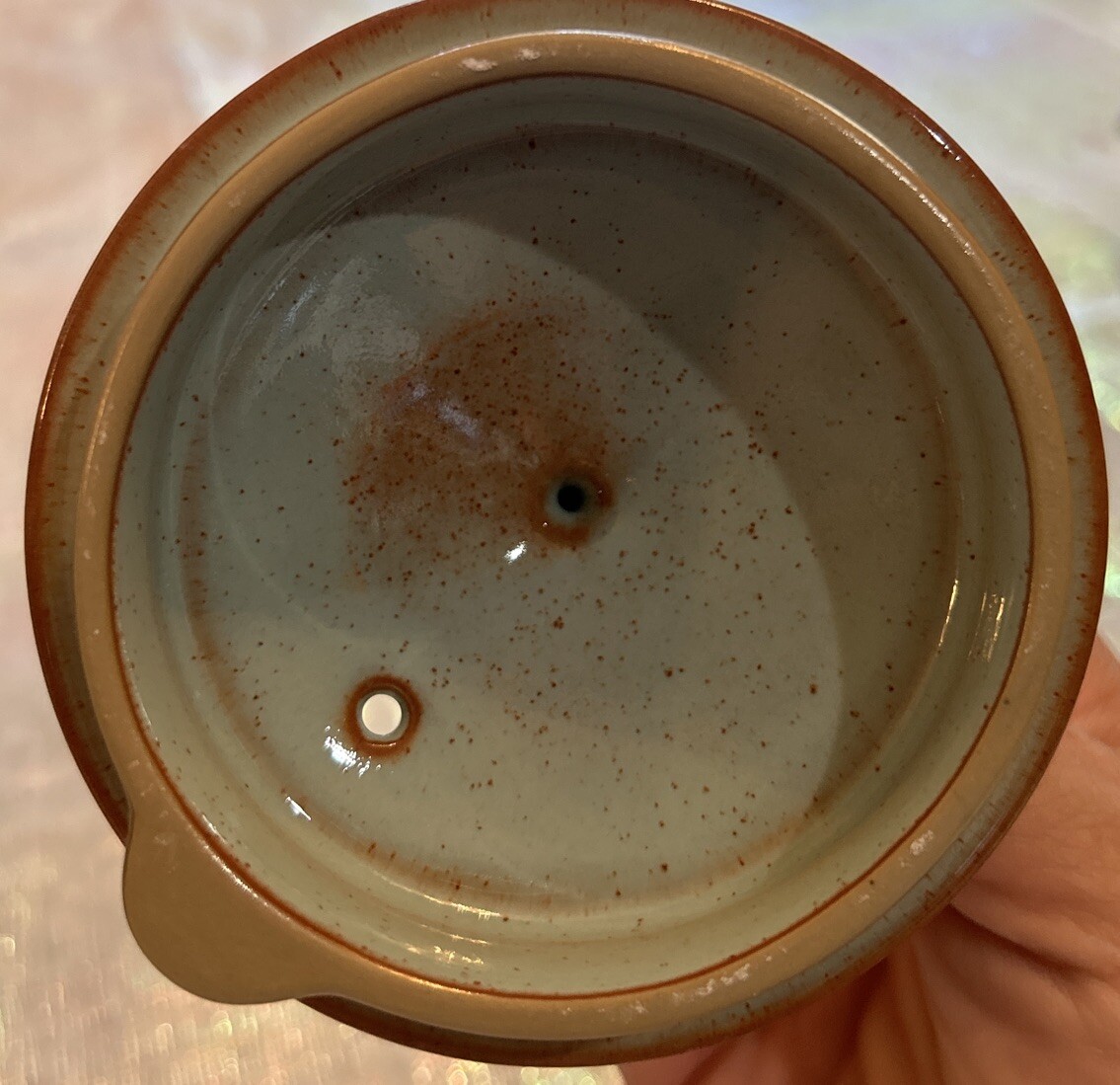 Denby Heritage Pavilion Design Blue Teapot Lid Adorned With A Retro