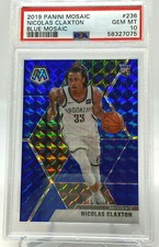 2019 Panini #236 Nicolas Claxton BLUE MOSAIC Rookie Card - Serial #4/99 PSA 10