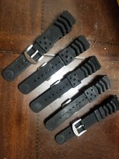 New Old Stock Seiko Diver Watch  Rubber Strap 22mm Steel Buckle. 5 For 38.99