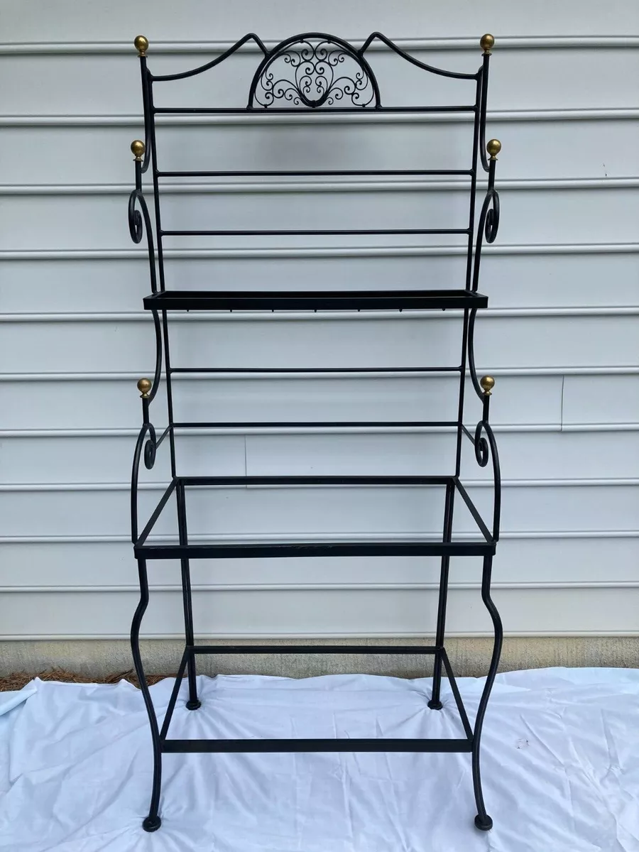Woodard Wrought Iron Bakers Rack for Patio Porch or Sunroom eBay