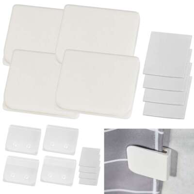 4/8Pcs Shower Curtain Anti-Splash Clips Fixed Clamps Bath Guard Self-Adhesive US