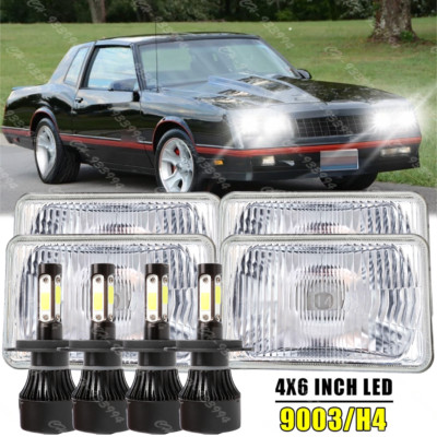 4PC 4x6'' Led Headlights HI/LO Beam For Chevrolet Monte Carlo 80-1988 El Camino