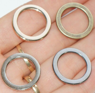 Flach verschweißte O-Ringe 16mm Innendurchmesser, kleine METALLLEGIERUNG Leder Basteln Schnallen