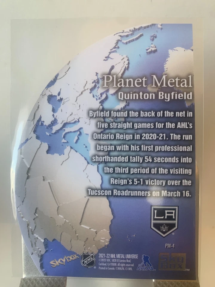 2021-22 Skybox Metal Universe Planet Metal Quinton Byfield PM-4 - Image 2 of 2