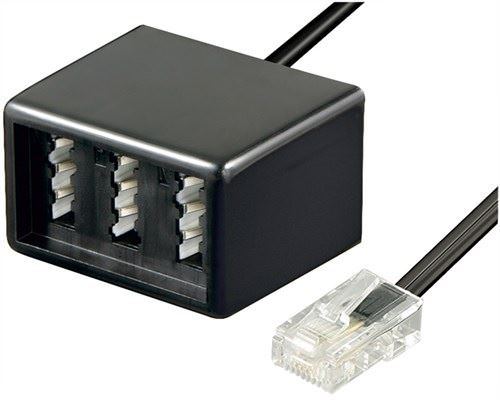 TAE adapter RJ45 male 8P4C to 3x TAE N/F/N female 0.2m