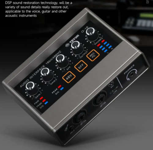 Audio Recording interface External Sound Card Pro Audio Equipment Plug and Play - Afbeelding 1 van 12