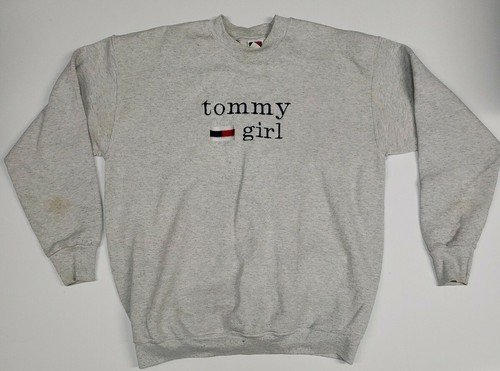 Vtg 90s Mens Fruit Of The Loom Tommy Hilfiger Tommy Girl Boot Crewneck Large E2 - Picture 1 of 5