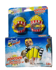 Aqua Splash Popcorn Swim Goggles And Inflatable Kickfloat Set- New
