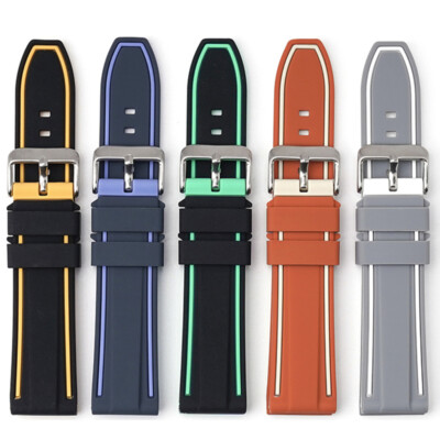 22MM For Blancpain & Swatch Fifty Fathoms Two-Color Silicone Strap Included Tool