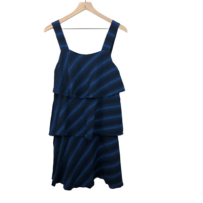 Ace & Jig NWT Women's Simone Navy Black Striped Sleeveless Dress Size S
