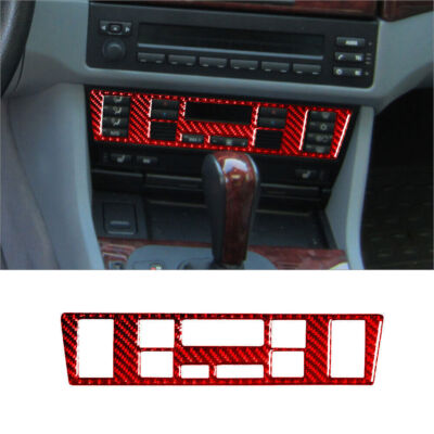 Red Carbon Fiber Interior Climate Control Cover Trim For BMW 5 Series E39 M5