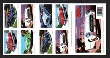 USA Scott 3935b Complete Self Adhesive Pane, 37¢ 50s Sporty Cars Plate #P1111