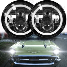 Halo Pair LED Headlights DRL 7 Inch fit 1947-1957 Chevrolet Truck GMC Pickup