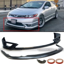 Fit 06-08 Civic 2dr Coupe Hf-p Style Upper Lower Unpainted Front Bumper Lip