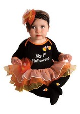 My First Halloween Baby's 1st Black Orange Tutu Fancy Dress Up Child Costume