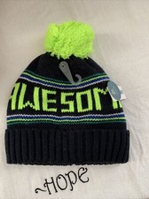 Old Navy Boys Girls Knit Pompom Beanie Hat In Dark Blue AWESOME in Small/Medium