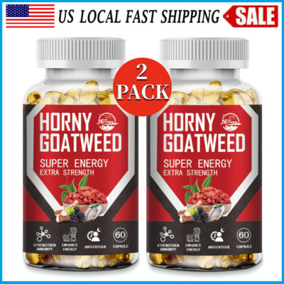 Horny Goat Weed for Men & Women - Extra Strength Horny Goat Capsules 120ct
