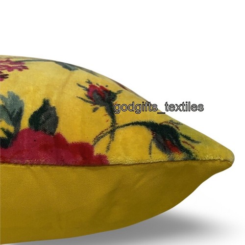 Velvet Cushion Cover Handmade Home Pillow Cover 12"16"18"24"26"28"30 inch Yellow - Picture 3 of 5