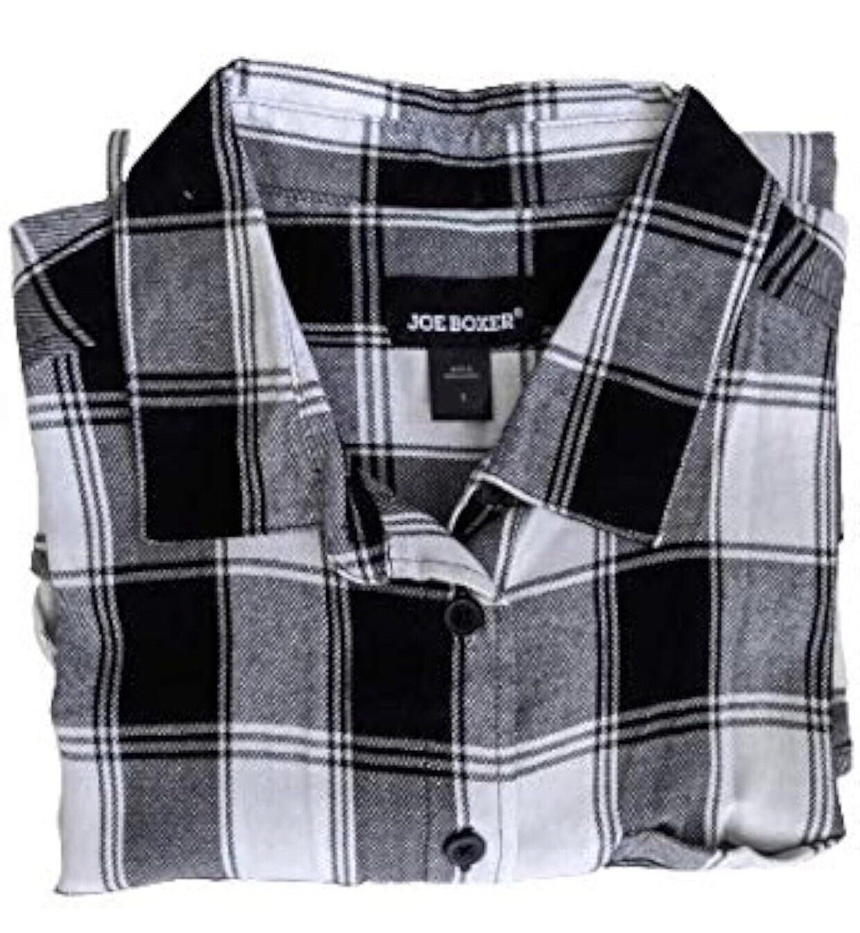 Joe Boxer Full Button Woman's Top XL Buffalo Blackwatch Plaid Shirt Blouse