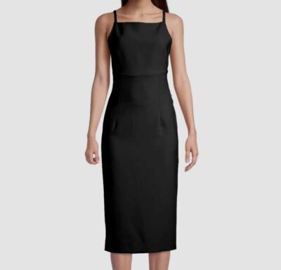 sachin and babi black dress $450 & Women's Carolina Sleeveless A-Line Midi Size 8 bodycon dresses 2023 Black Long Sleeve Dresses Color:Tomato and strappy stilettos