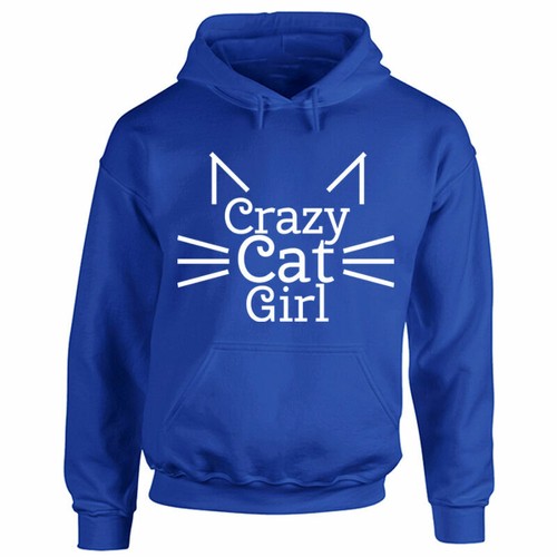 Kids Crazy Cat Girl Hoodie - Cute Custom - Kitten Kitty - Childrens Hooded Top - Picture 4 of 13