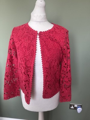 Phase Eight Blumen Anlass Jacke bestickt rosa Gr. 8 passendes Kleid verfügbar