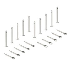 10Pcs M4x50mm Clevis Pins, Single Hole Flat Head Hitch with Cotter Pins, Silver