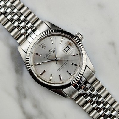 ROLEX Datejust 36 Silver Dial 18ct Bezel 1988 [REF. 16014]