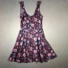 Ecote Skater Dress Women Size Small Multi-Color Floral Paisley Sleeveless Boho