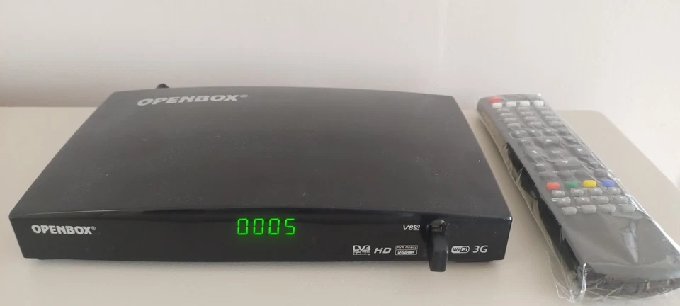Openbox V8S 1080p DVB-S2 Caja Receptor TV Satelital con Adaptador WiFi, Nuevo Mando a Distancia - Imagen 3 de 4