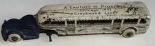 1933 Chicago World's Fair GMC Greyhound Arcade cast iron Toy Bus mis. 2 wheels
