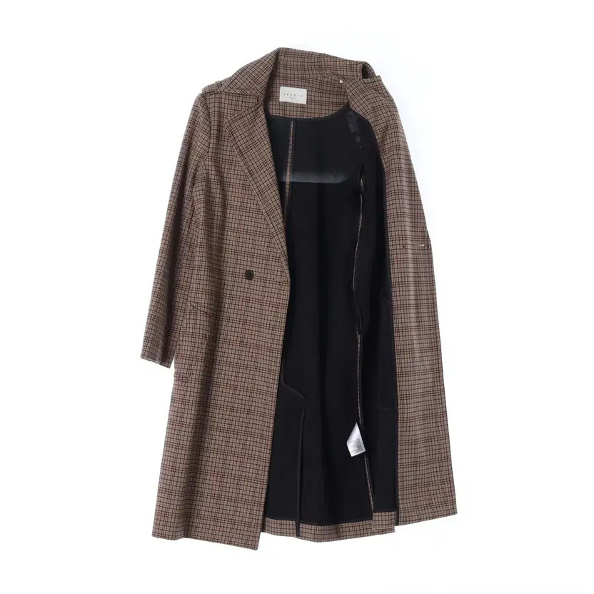 Sandro Check Pattern Double Button Long Coat Jack… - image 6