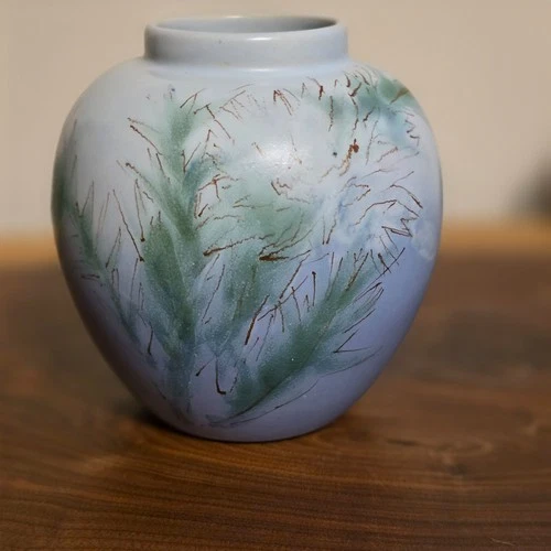 Weller Pottery  5 1/2 Hudson Blue Vase FACTORY MINT