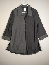 Moonlight Y&S Blouse Womens Medium Striped Button Up Shirt Made in USA